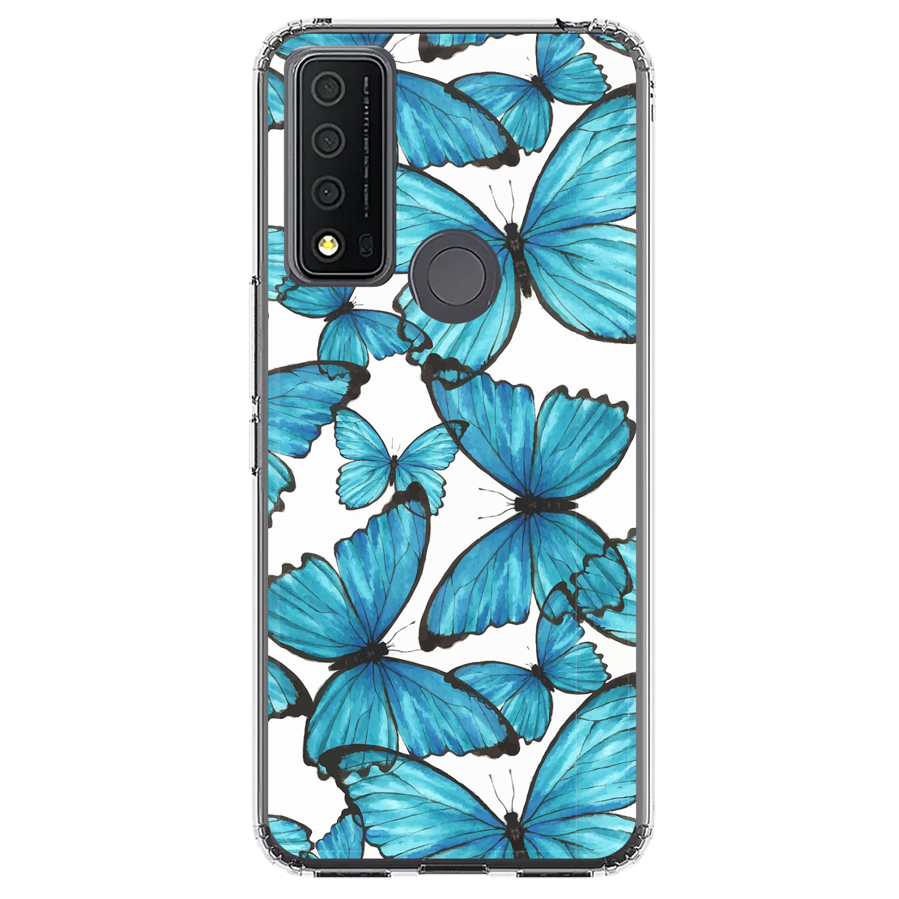 BORYA Clear TPU Case For TCL 40 SE - Shockproof Silicone Cover With White Flower Pattern