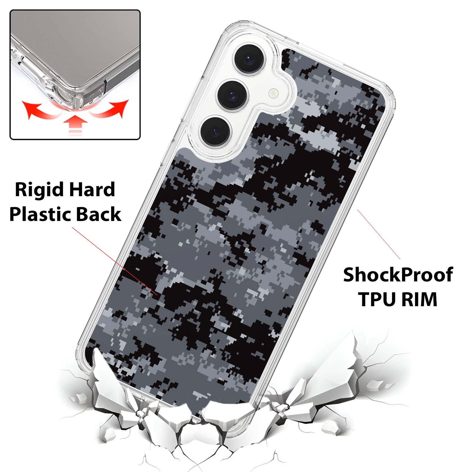 Für Samsung Galaxy S25 FE/S24 FE/S23 FE Stoßfest Bumper Case Hülle + Glas - HNT - Bild 14 von 76