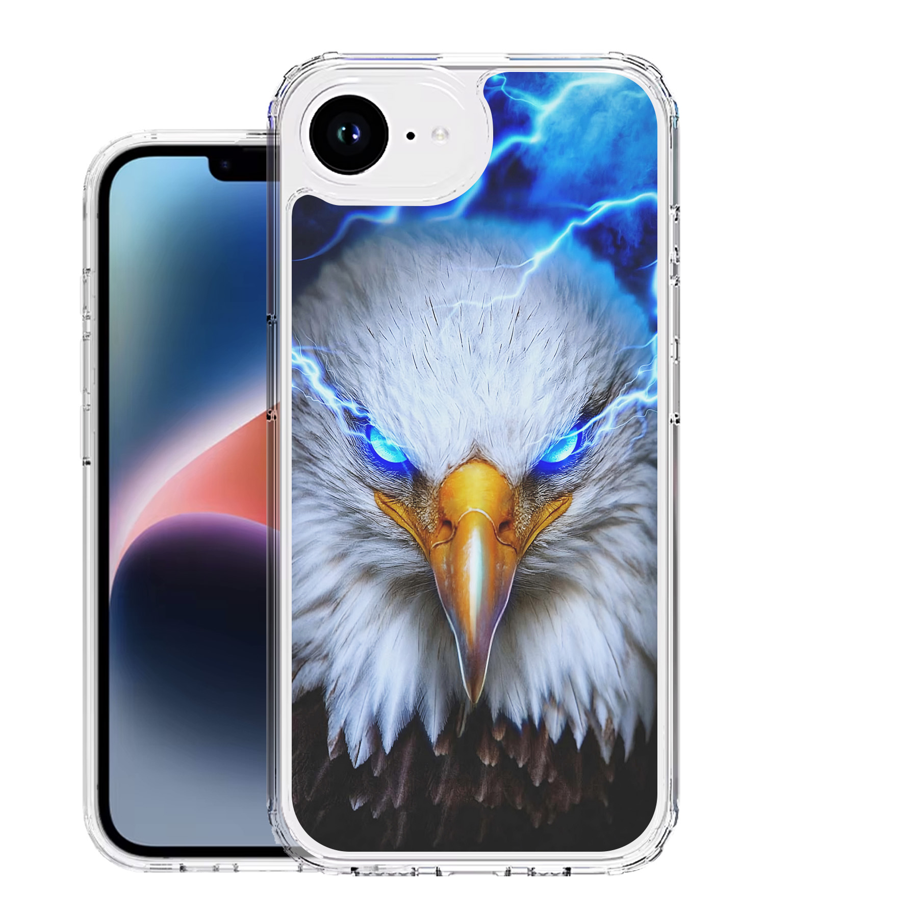 For Apple iPhone 16e/SE(2022)/SE(2020) Shockproof Bumper Case+Tempered Glass-EAG