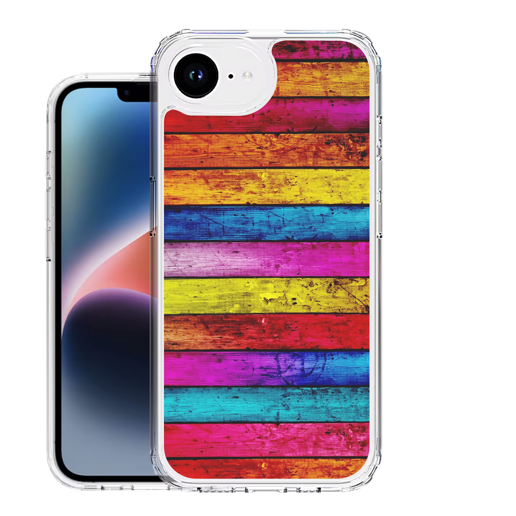 For Apple iPhone 16e/SE(2022)/SE(2020) Shockproof Bumper Case+Tempered Glass-THM