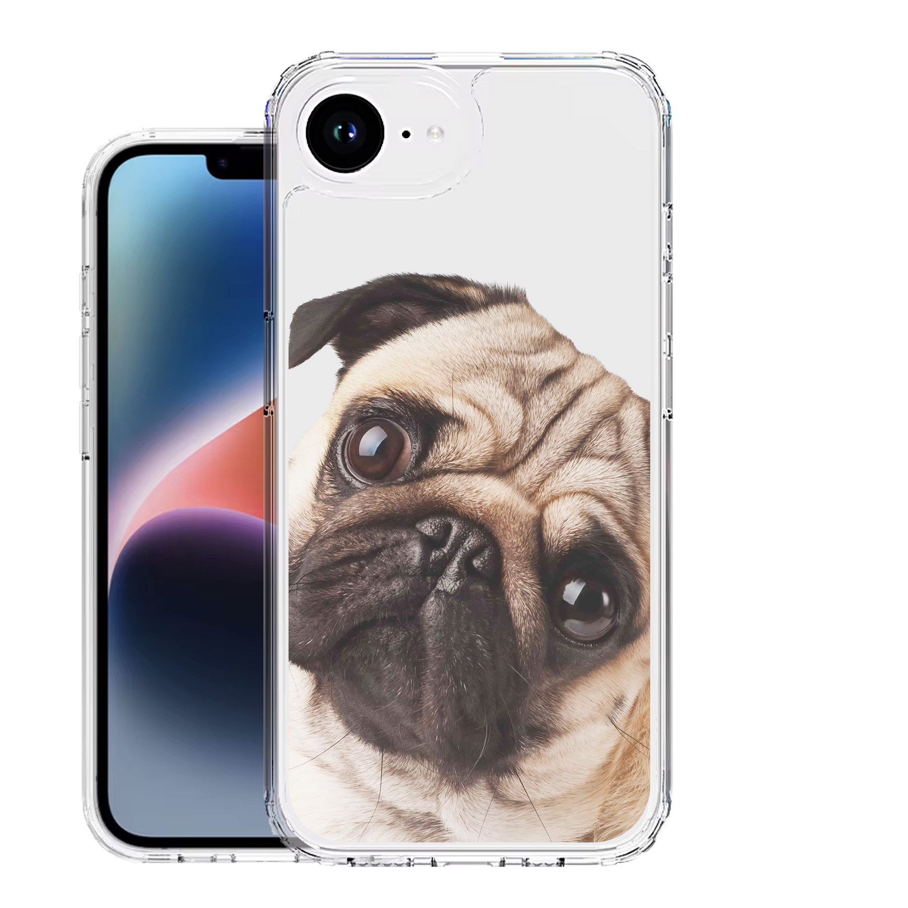 For Apple iPhone 16e/SE(2022)/SE(2020) Shockproof Bumper Case+Tempered Glass-PET